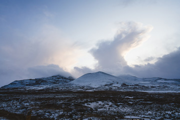 Schneelandschaft in Island