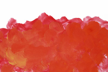 Abstract watercolor red and orange on white background Color splash on paper It was drawn by hand