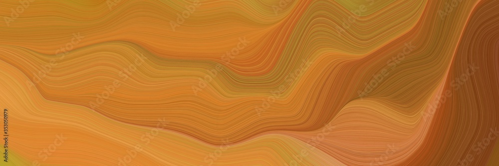 Aufkleber dynamic horizontal banner. modern waves background design with bronze, saddle brown and peru color