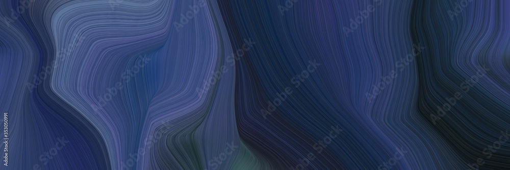 Poster landscape orientation graphic with waves. modern curvy waves background design with dark slate gray,
