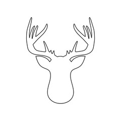 Deer head with antlers icon isolated on white background