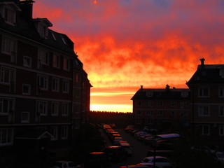 Fototapeta premium sunset in the city