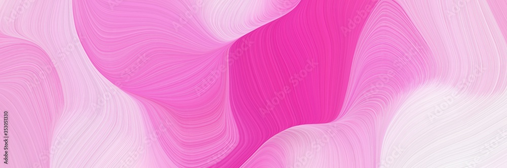 Aufkleber horizontal banner with waves. smooth swirl waves background illustration with plum, neon fuchsia and