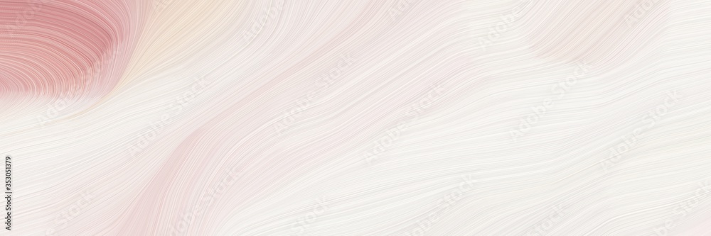 Poster dynamic horizontal banner. modern curvy waves background design with linen, rosy brown and baby pink