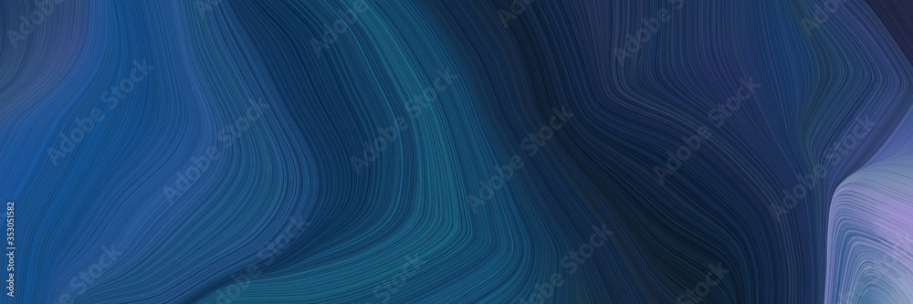 Poster landscape orientation graphic with waves. elegant curvy swirl waves background design with dark slat