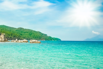 A beautiful nature by the sea on nature in the park background