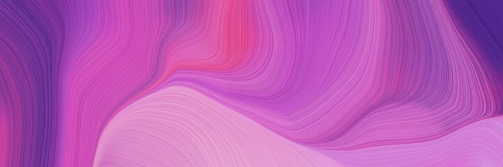 Fototapeta premium horizontal background banner with medium orchid, dark slate blue and plum color. modern waves background design