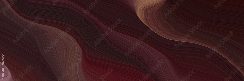 Poster horizontal banner with waves. elegant curvy swirl waves background design with very dark pink, paste
