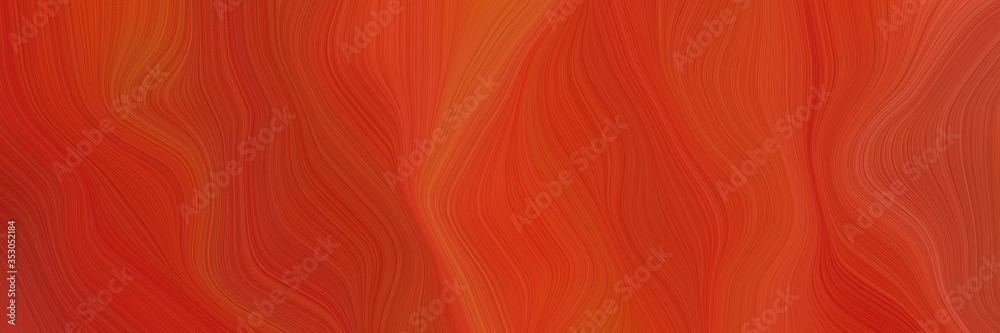 Aufkleber landscape orientation graphic with waves. abstract waves design with firebrick, coffee and strong re