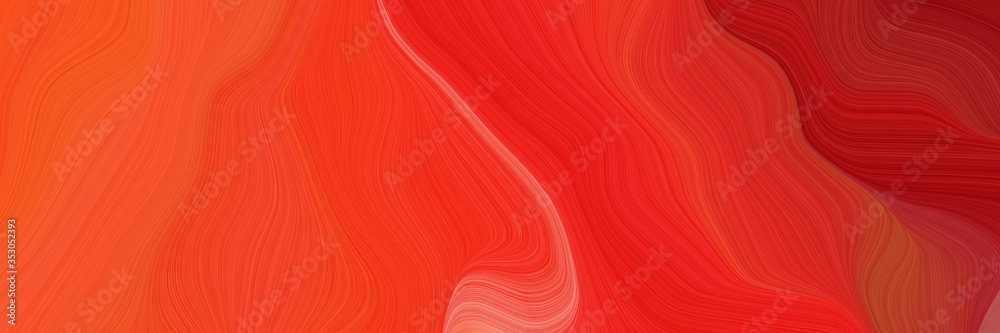 Poster horizontal banner with waves. modern curvy waves background design with crimson, orange red and fire