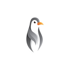 Penguin with Abstract Gradient Color Style