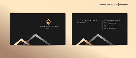 Luxury design business card with gold style minimalist template