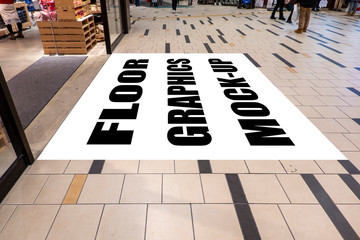 Mock up screen for graphic on floor at front superstore
