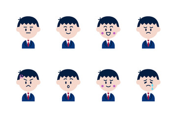 中高生・ブレザーのアイコンセット（男子）	