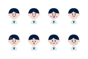 男性医師アイコンセット