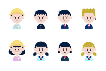 児童・生徒のアイコンセット