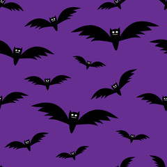 Fototapeta premium Seamless pattern Halloween bats vector illustration
