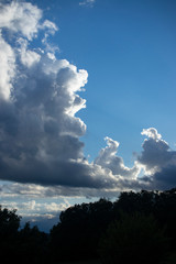 built animals in the clouds blue sky dark silhouette