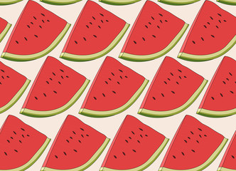 Seamless repeating pattern of watermelons