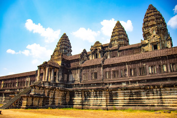 Fototapeta premium A beautiful view of Angkor Wat temple at Siem Reap, Cambodia.