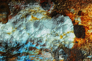 Artistic metal background with rust and old paint