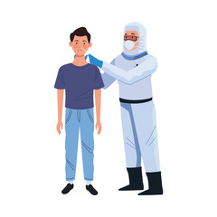 doctor using biosafety suit take a covid19 test