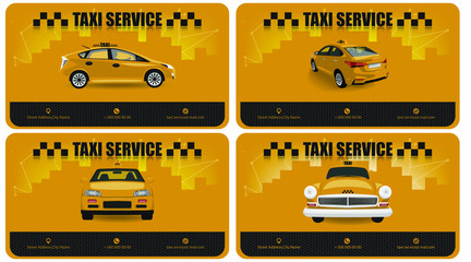 Set of templates for business cards on the topic of taxi © Zuev Ali