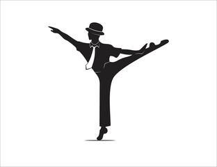 Dancers illustration. Vector collection of abstract people in dancing poses.