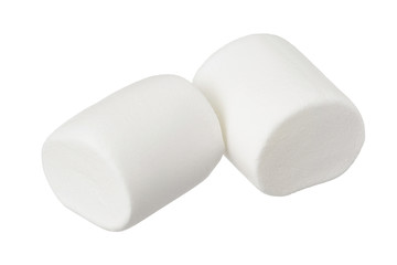 Marshmallow isolated on white background with clipping path and full depth of field