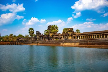 Fototapeta premium A beautiful view of Angkor Wat temple at Siem Reap, Cambodia.