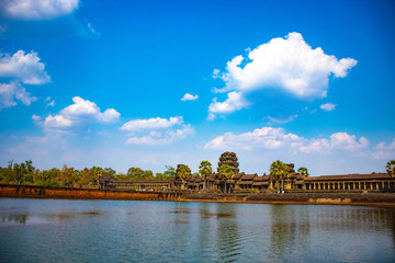Fototapeta premium A beautiful view of Angkor Wat temple at Siem Reap, Cambodia.