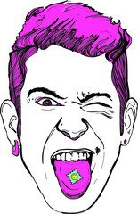 A QUIRKY PARTY FACE EXPRESSION