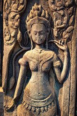 Fototapeta na wymiar A beautiful view of Angkor Wat temple and nature at Siem Reap, Cambodia.