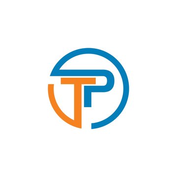 Initial Letter Pt Or Tp Logo Template Colored Orange Blue 3d Template  Download on Pngtree