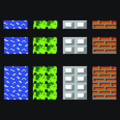 Fototapeta premium Retro 8Bit Pixel tiles