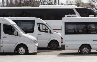 Different Buses in the Parking lot