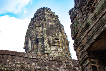 Fototapeta premium A beautiful view of Bayon temple at Siem Reap, Cambodia.