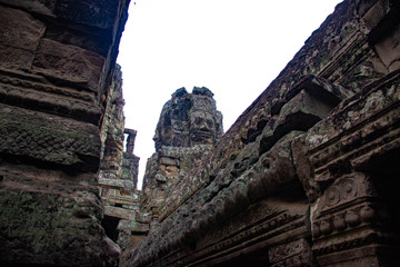 Naklejka premium A beautiful view of Bayon temple at Siem Reap, Cambodia.