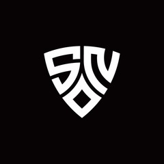 SN monogram logo with modern shield style design template