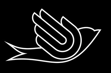 Hands like a dove's wing. Peace icon, logo vector