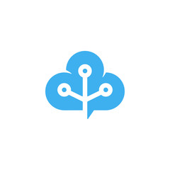 Cloud Tech Symbol. Web Icon Logo Template Design Element.