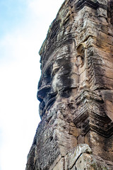 A beautiful view of Bayon temple at Siem Reap, Cambodia.