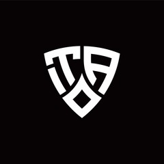 TA monogram logo with modern shield style design template