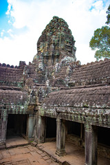 Naklejka premium A beautiful view of Bayon temple at Siem Reap, Cambodia.