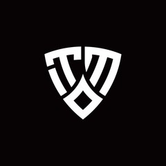 TM monogram logo with modern shield style design template