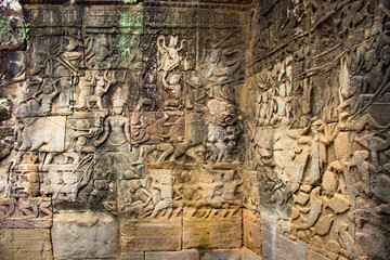 Naklejka premium Piękny widok na świątynię Bayon w Siem Reap w Kambodży.