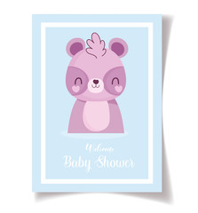 baby shower little raccoon celebration, welcome invitation template