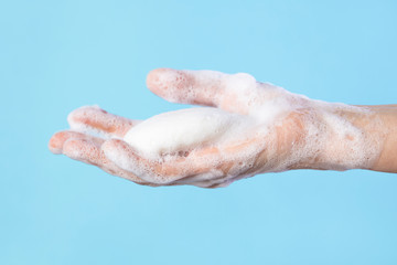 Woman washing hands