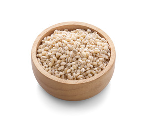 Cereal grains , seeds, beans on wooden bowl