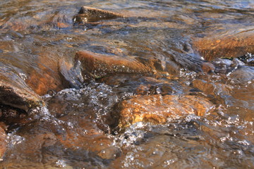 water flowing in a stream